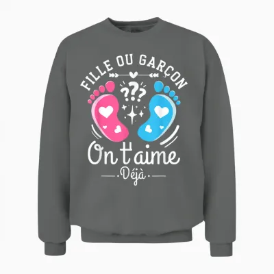 Announcement Gender Reveal Party Original Gift Unisex Sweatshirt - Graphite Heather