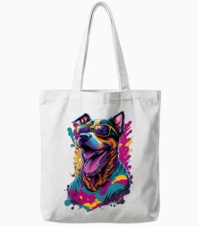 Funny Dog Tote Bags - White