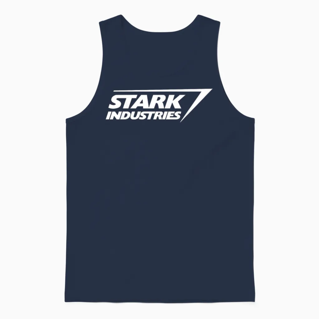 Marvel Iron Man Stark Industries Logo Unisex Tank Top in Navy