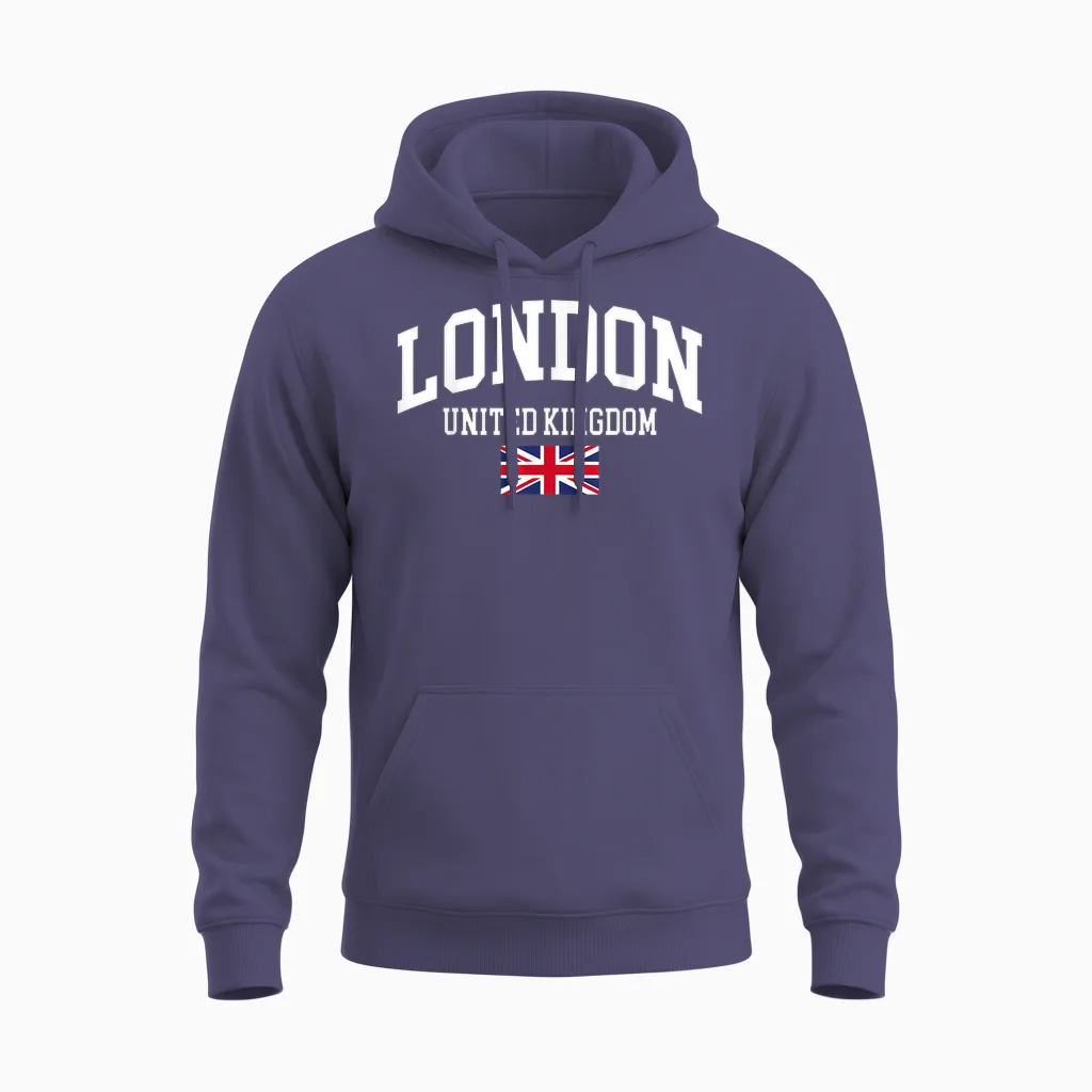 London London England England Uk English Unisex Hoodie in Heather Sport Dark Navy