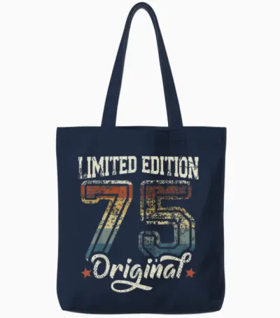 51. Geburtstag Mann Frau 51 Jahre Deko 1975 Geschenk Lustig Tote Bags - Navy