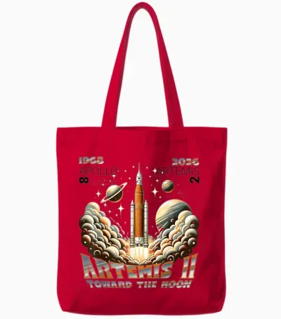 Artemis Ii Mondmission 2026 - Apollo 8 Legacy Vergleich Tote Bags - Red