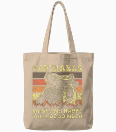 Capybara Retro Tote Bags - Natural