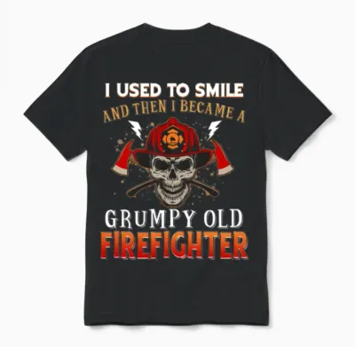 I Becamem a Grumpy Old Firefighter Unisex T-Shirt - Black