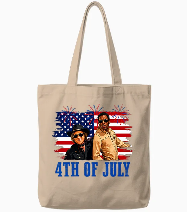 Hey Where the White Women at Fourth July Humor 2 Side Tote Bags in Natural