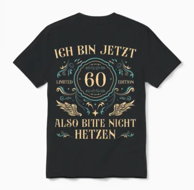 Men's 60 Years Old 60s Dad 60th Birthday T-Shirt, Black Unisex T-Shirt - Black