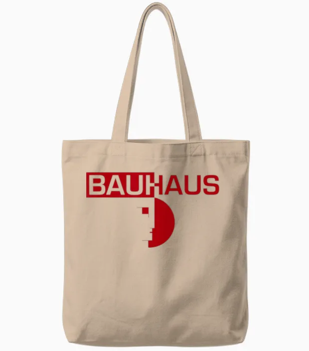 Emblème Bauhaus Coupé En Deux Tote Bags in Natural