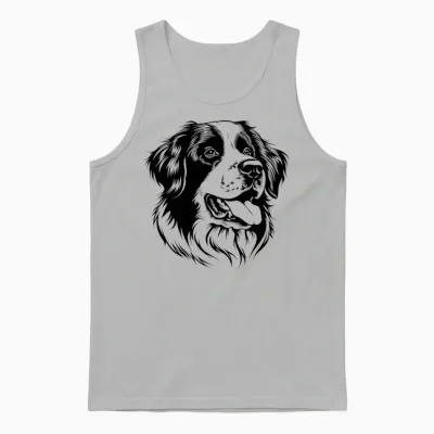 Mens Womens Kids Minimalist Logo Saint Bernard Dog Lover T-Shirt Haut De Gamme Unisex Tank Top - Ash