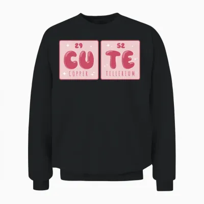 Cute Periodic Table Unisex Sweatshirt - Black