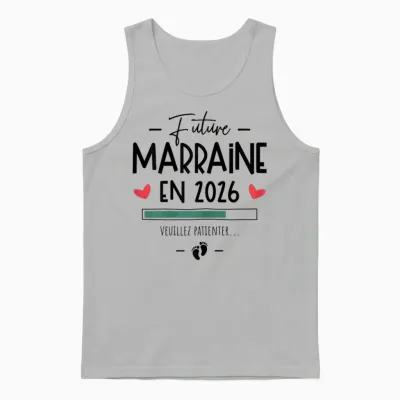Future Godmother in 2026 - Announcement Pregnancy First Unisex Tank Top - Ash