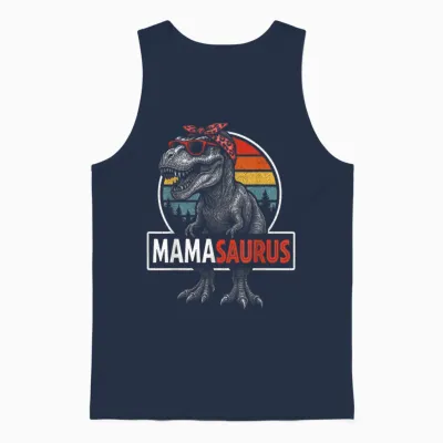 Mamasaurus Dino Lustiges Retro T-Rex Cool Mom Design Unisex Tank Top - Navy