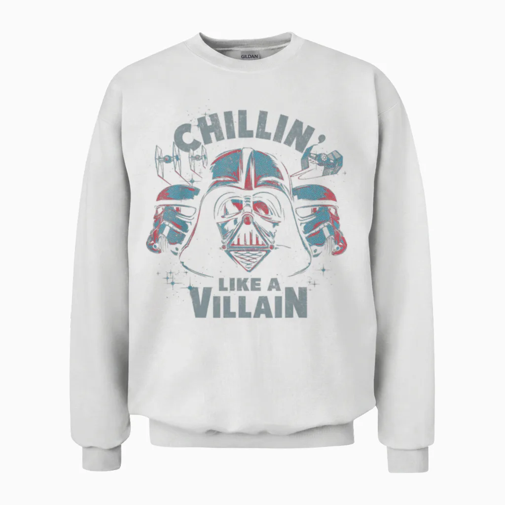 Star Wars Darth Vader Chillin Like a Villain Unisex Sweatshirt in White