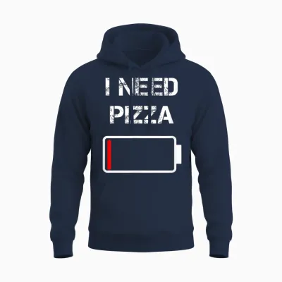 I Need Pizza | Italian Food | Pizza Lover | Funny Pizza T-Shirt Small Unisex Hoodie - Navy