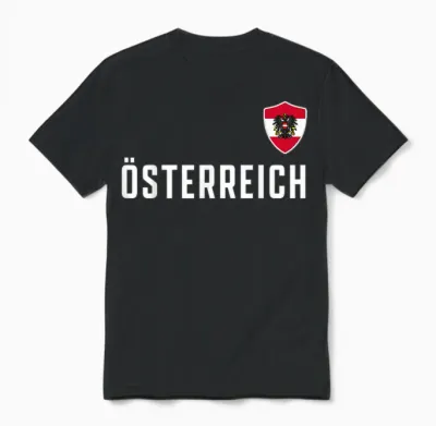 österreich Flagge Adler Fan Austria Wappen Patriotisches Unisex T-Shirt - Black