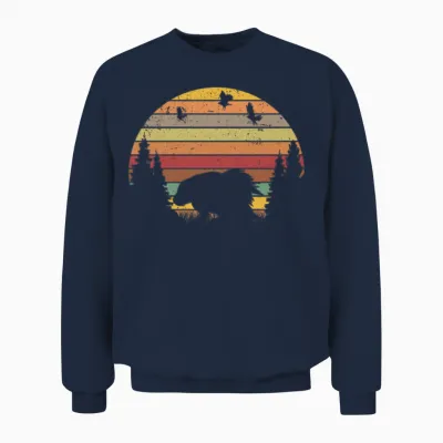 Porcupine Vintage Retro Unisex Sweatshirt - Navy