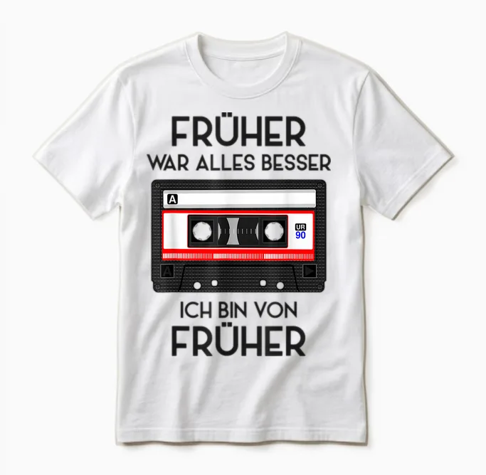 Retro Cassette 80s 90s Party 90s Costume Fancy Dress T-Shirt, White Unisex T-Shirt in White