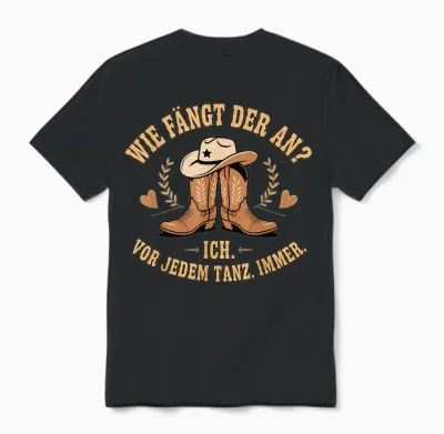 Line Dance Damen Sprüche Western Country Tanzen Dancer Tanz Unisex T-Shirt - Black