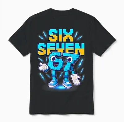 Six Seven Brainrot Italian Funny 67 Kids Gaming Meme Unisex T-Shirt - Black