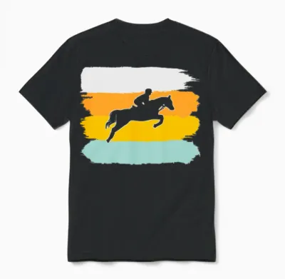 Horse Retro Unisex T-Shirt - Black