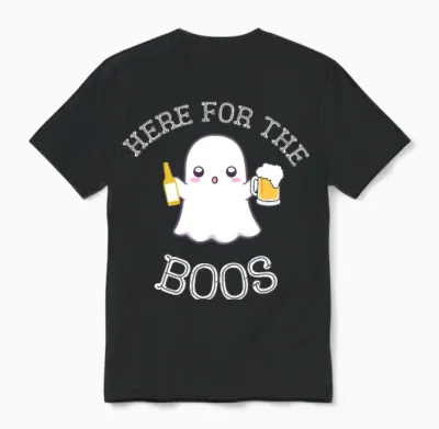 Funny Ghost Unisex T-Shirt - Black