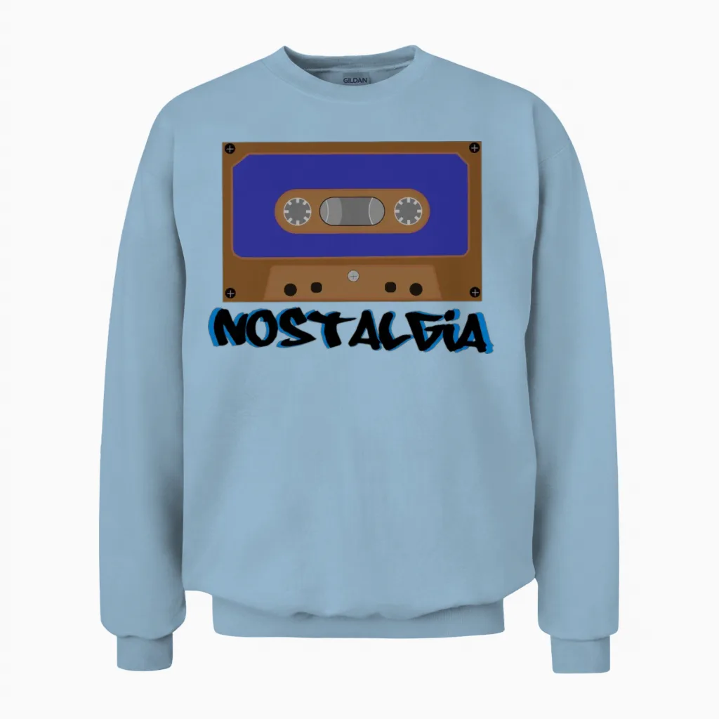 Retro Tape Cassette Unisex Sweatshirt in Light Blue