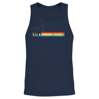 Pug Retro Unisex Tank Top - Navy – 2