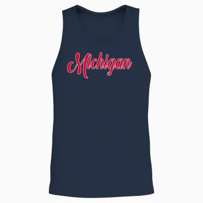 Michigan Retro Throwback Design Unisex Tank Top - Navy