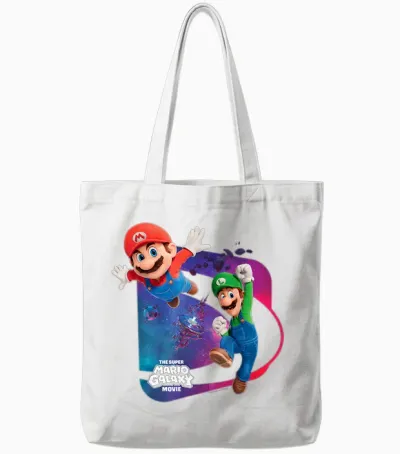 The Super Mario Galaxy Movie Mario & Luigi Adventure Tote Bags - White