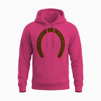 Horse Shoe Silhouette Unisex Hoodie - Heliconia