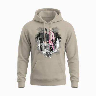 Wednesday Nevermore Academy Wednesday & Enid Unisex Hoodie - Sand