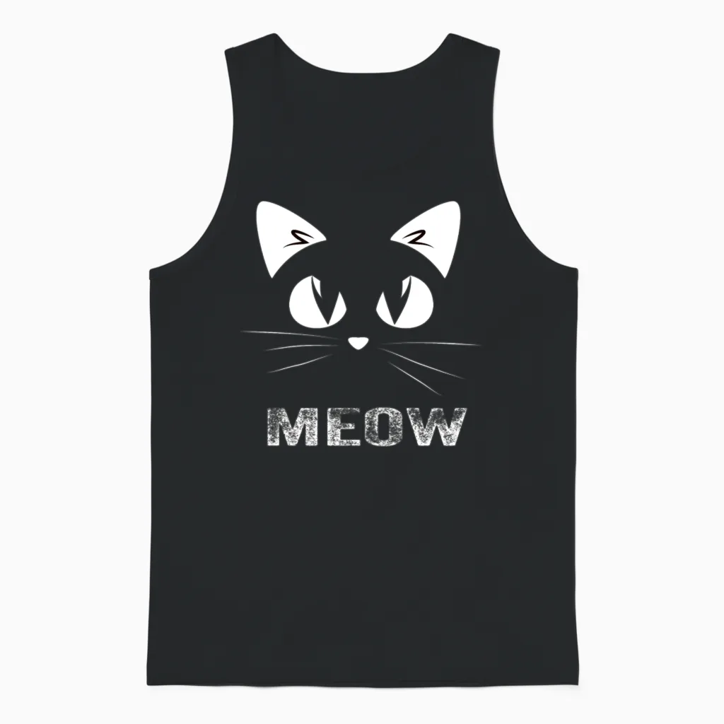 Funny Cat Lovers Unisex Tank Top in Black