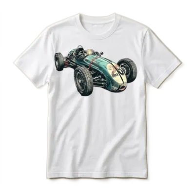 Vintage Retro Race Car Unisex T-Shirt - White
