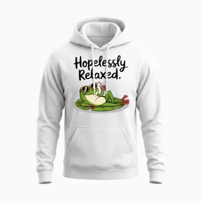 Funny Frog Unisex Hoodie - White