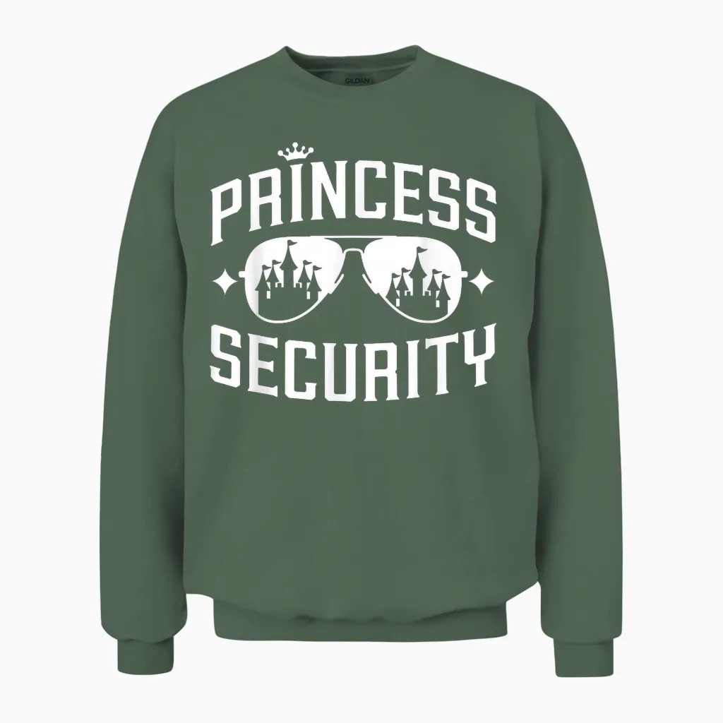 Fairy Tale Princess Security Cool Castle Shades Matching Unisex Sweatshirt in Military Green