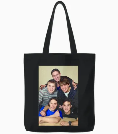 Take That Boy Band Gruppenfoto 1993 Tote Bags - Black