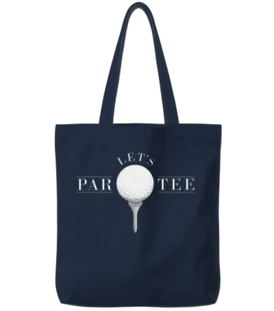Funny Golf Shirt - Lets Par Tee Golf Tote Bags - Navy