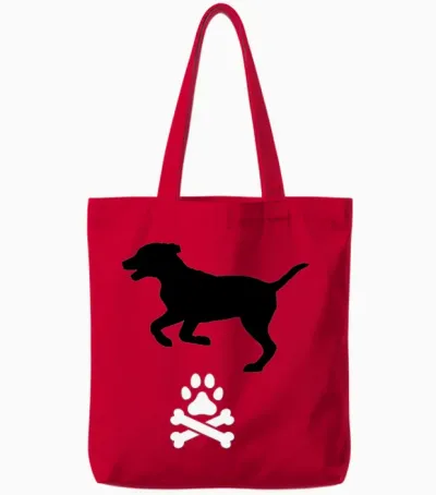 Dogs Tote Bags - Red