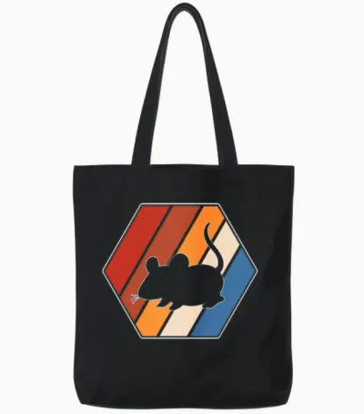Mouse Retro Tote Bags - Black