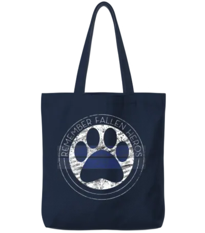 Police Memorial Police K9 Fallen Heroes K9 Police Tote Bags - Navy
