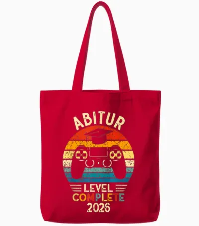 Abitur 2026 Level Complete Tote Bags - Red
