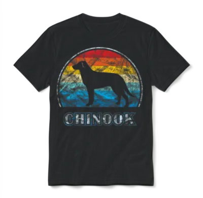 Chinook Dog Vintage Design Dog Unisex T-Shirt - Black