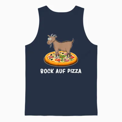 Pizza Sayings Pizza Baker Pizza Lovers Bock on Pizza T-Shirt, Black, S Unisex Tank Top - Navy