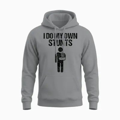 Funny I Do My Own Stunts | Broken Arm Get Well Gift For Unisex Hoodie - Sport Grey