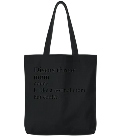 Discus Throw Mom Funny Athlete Definition Tote Bags - Black