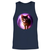 Funny Catstronaut Unisex Tank Top - Navy – 2