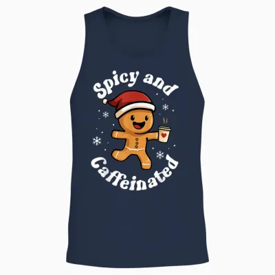 Spicy and Caffeinated Coffee Women Gingerbread Christmas Unisex Tank Top - Navy
