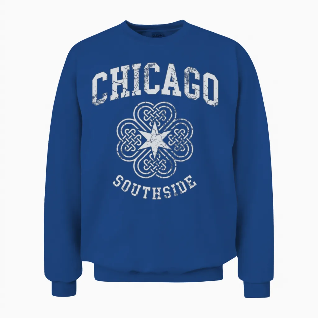 Chicago Southside Irish St Patricks Day Unisex Sweatshirt in Royal