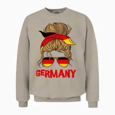 Germany for Girls Germany Flag for Women Germany T-Shirt, Black Unisex Sweatshirt - Sand