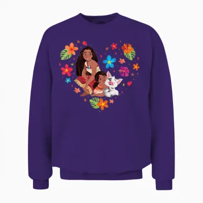 Disney Moana 2 Moana Simea and Pua Tropical Heart Sisters T-Shirt, Blue, S Unisex Sweatshirt - Purple