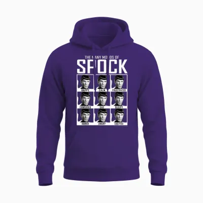 Star Trek: the Original Series Moods of Spock Textbook Unisex Hoodie - Purple